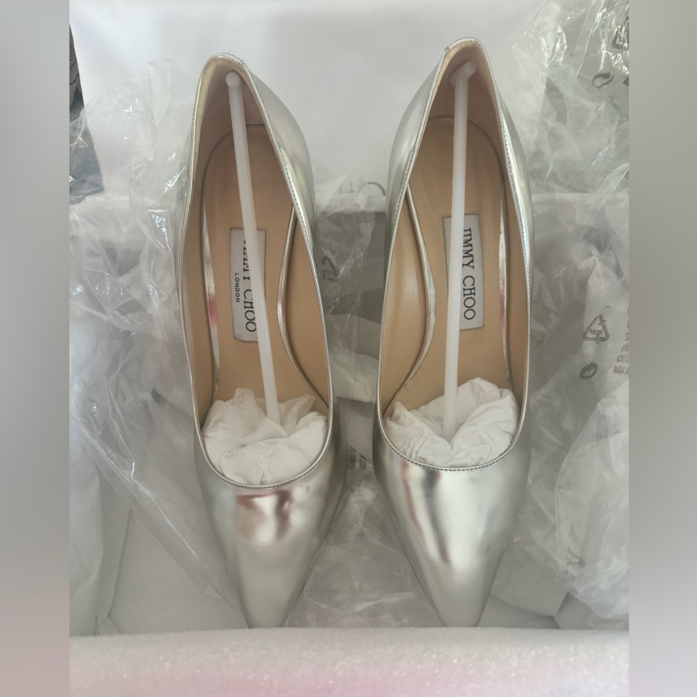 Jimmy Choo Silver Romy 85
